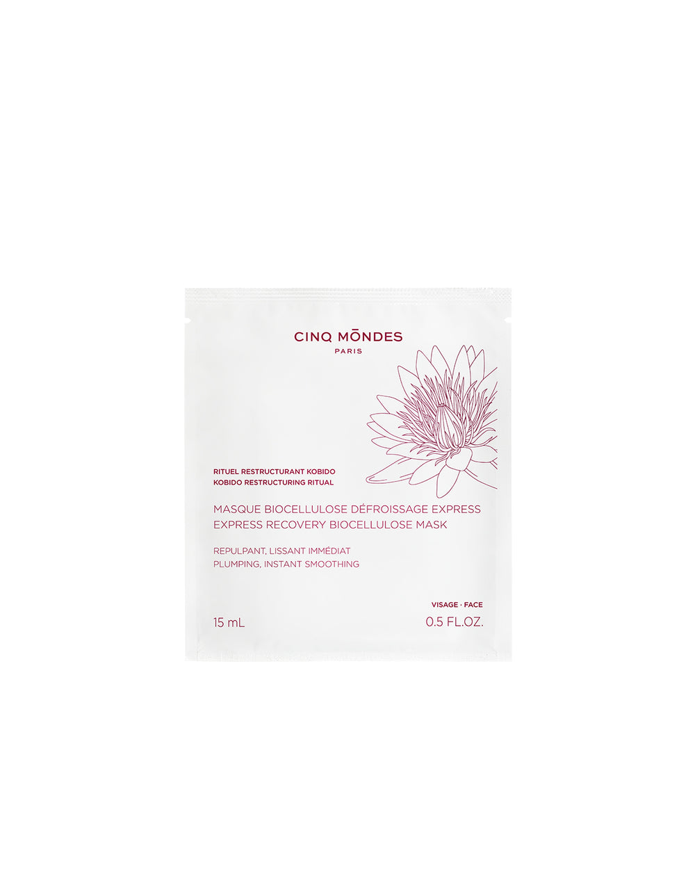 Cinq Mondes Masque Biocellulose Défroissage Express Single Mask